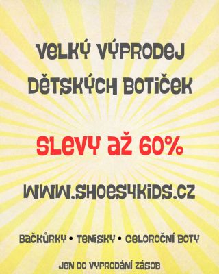 Velký výprodej dětských botiček je tu! Je čas připravit se do školy (školky) a ušetřit pár korun 🤩 vybírejte rychle, platí...
